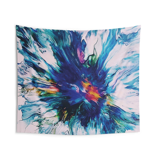 Fluidart Abstract Wall Tapestry Multicolored Art Print wall art home bedroom dorm decor HydroBloom