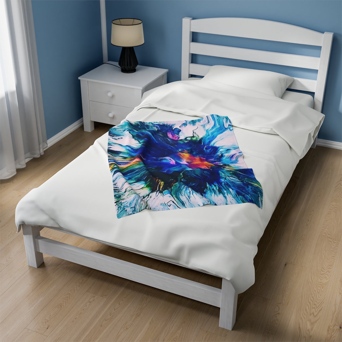 HydroBloom Abstract Fluidart Art print Velveteen Plush Blanket