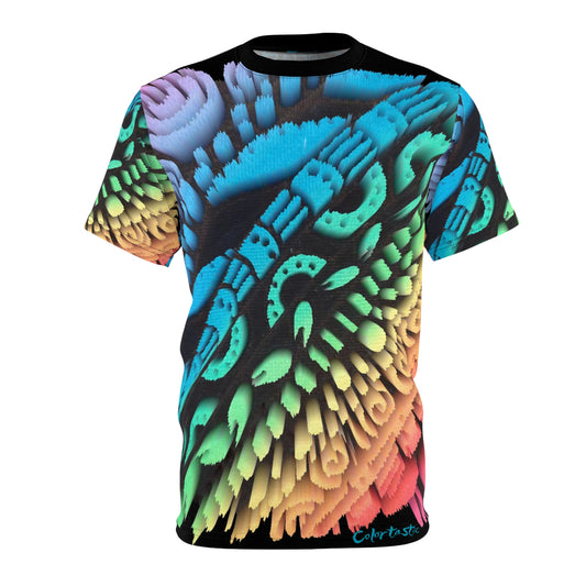 3D Rainbow Gradient Zendoodle Unisex Cut & Sew Tee Shirt