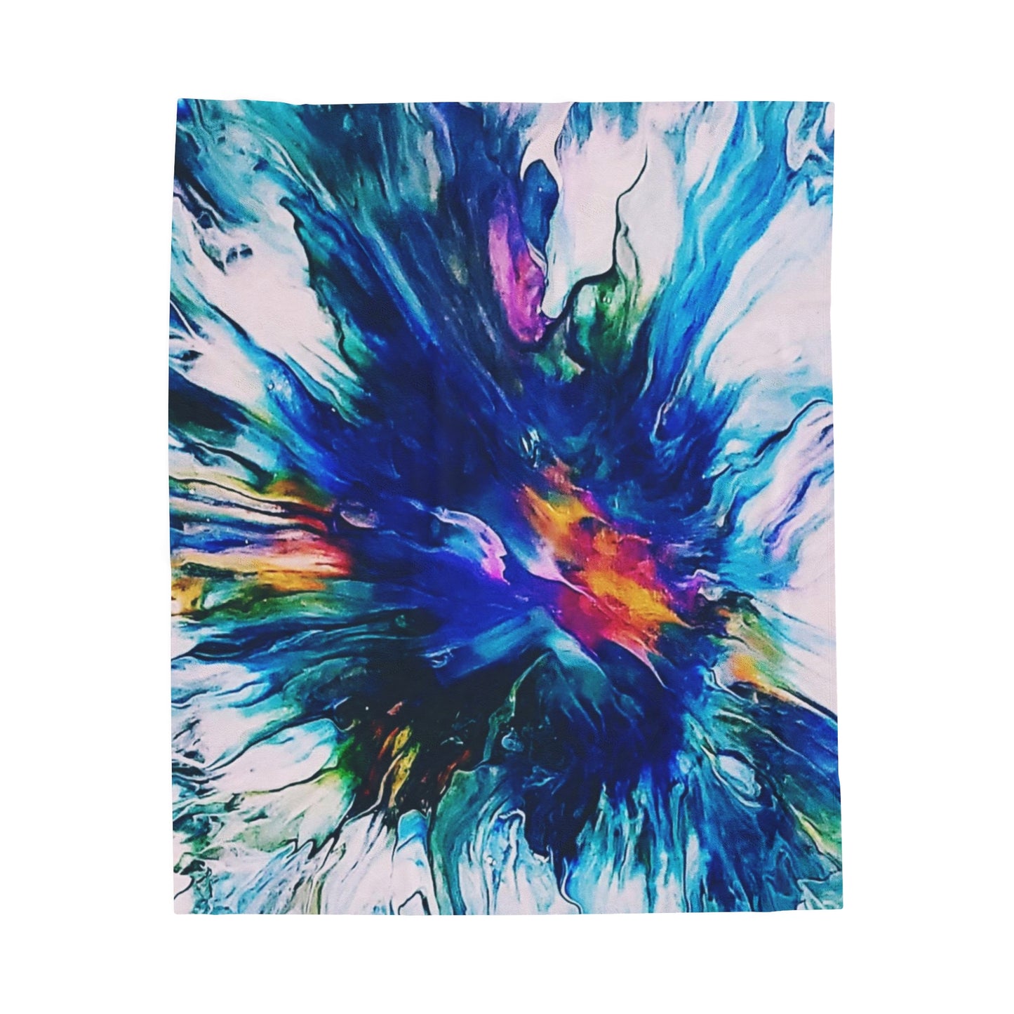 HydroBloom Abstract Fluidart Art print Velveteen Plush Blanket